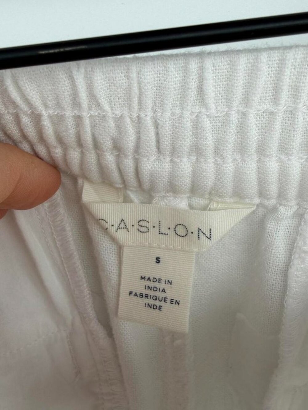 Caslon White Linen Blend Wide Leg Pants Size Small Drawstring Waist Coastal - Picture 3 of 7